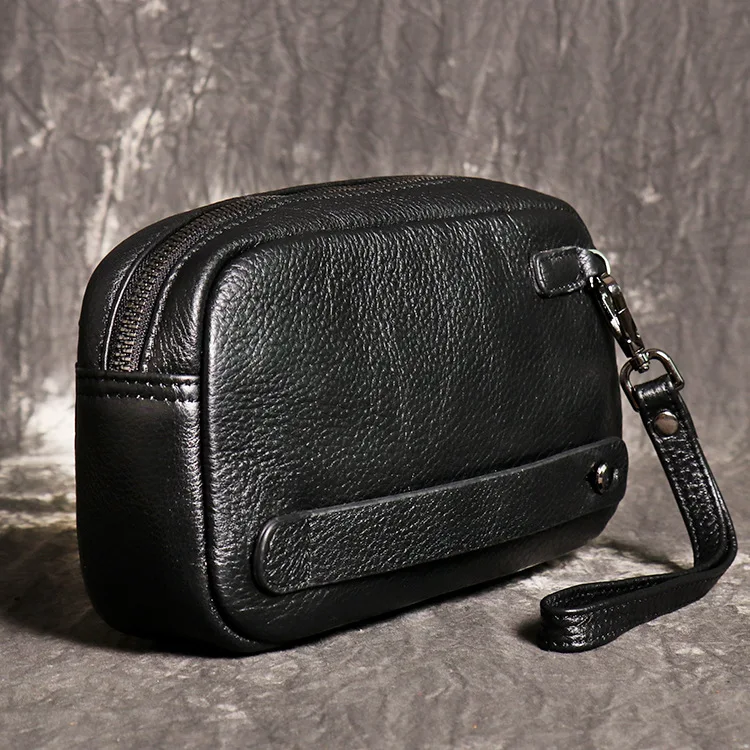 Simple men's genuine leather, women's cowhide, large-capacity mobile phone storage, multiple compartments, long wallet