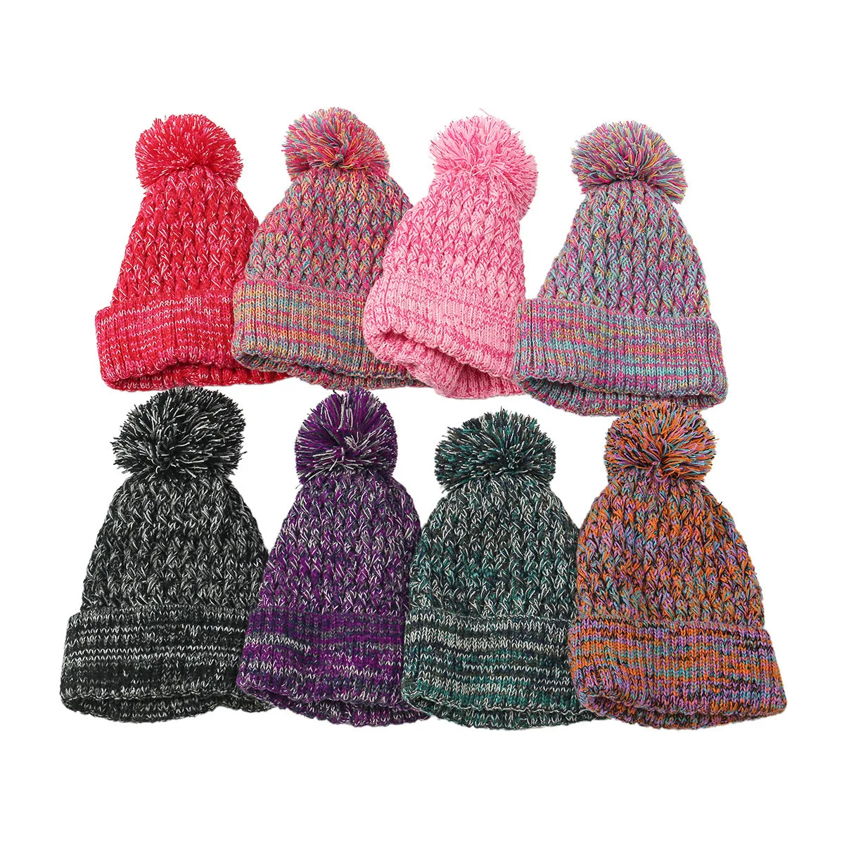 Fashion Cap Hugger Toque Head Stocking Watch Knitted Autumn Hat Winter pom-poms seven-color Woolen Adult Warm Pullover B4M66