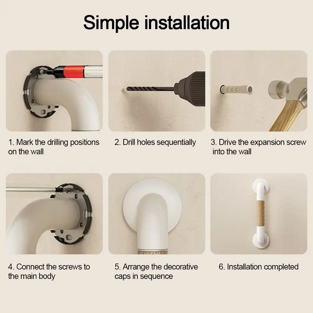 

30/40cm Shower Tub Grab Handle Non-slip Reinforced Grip Anti-fall Safety Handrail Safety Support with Luminous Toilet Armrest