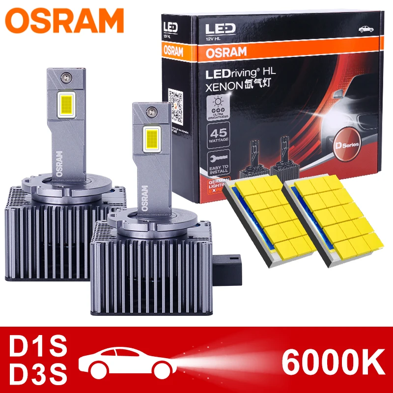 OSRAM Original D3S D1S Led Headlight Canbus Bulbs CSP 1:1 Plug and Play 45/90W Super Bright D Series Car Lamps DRL 6000K White