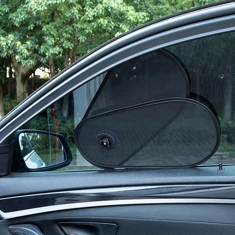 Rotatable Car Side Window Sunshade Suction Cup Type Folding Car Sunshade Curtain UV Protection Universal Black Sun Visor