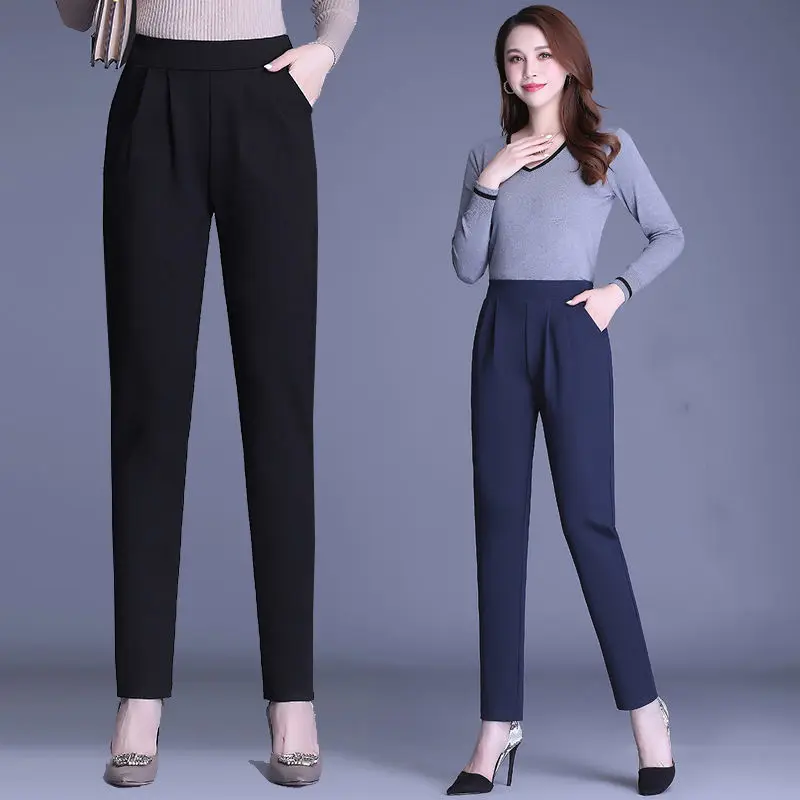 Large Size Appear Thin Fashion Simplicity Temperament Mature Slenderness Intellectual Nature Women's Pants Spring Summer 2024