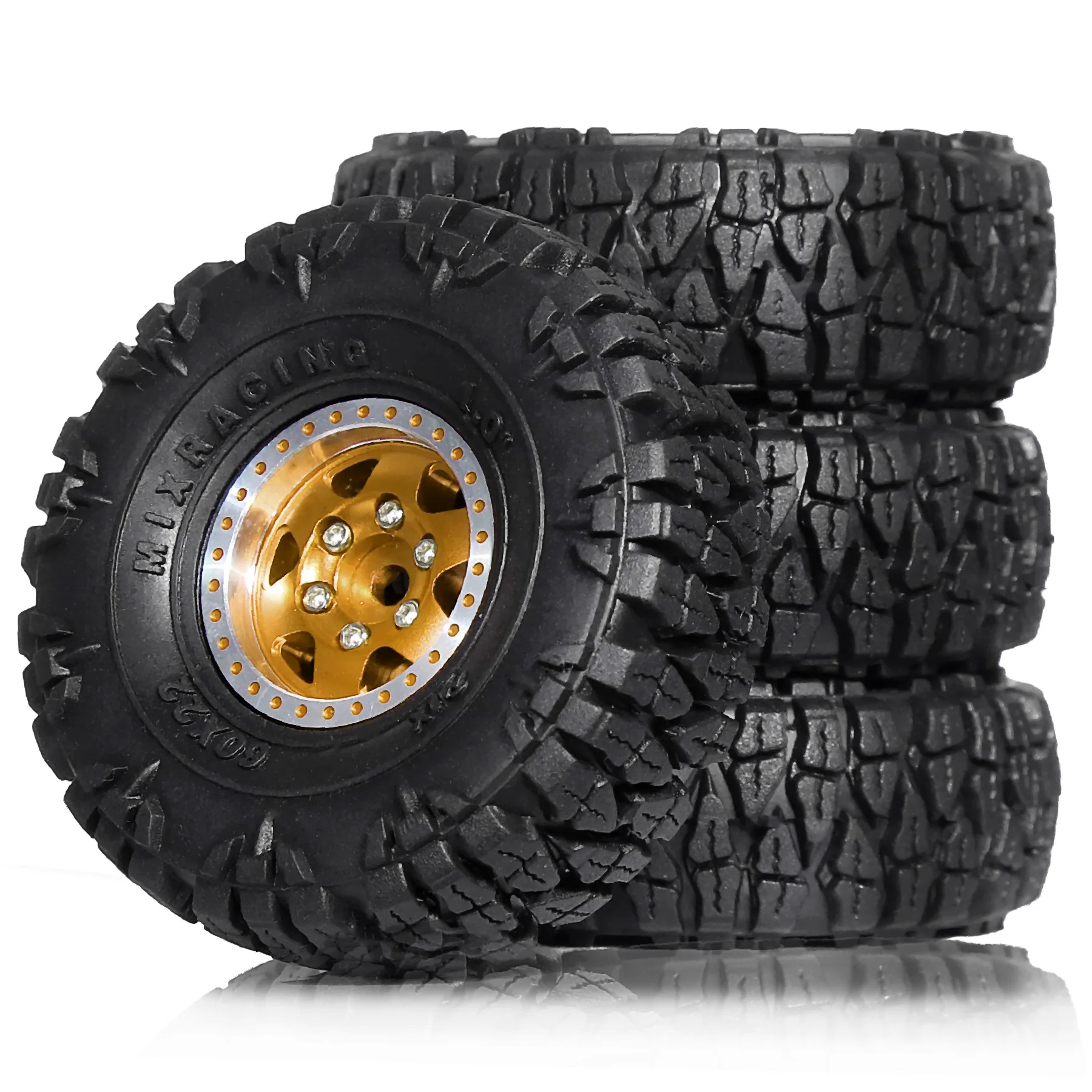 RED SPIDER 4Pcs 1.0 Beadlock Wheels and Tires for 1/18 Traxxas TRX4M SCX24 Ascent-18 1/24 Axial AX24 FCX24 Upgrade Tire