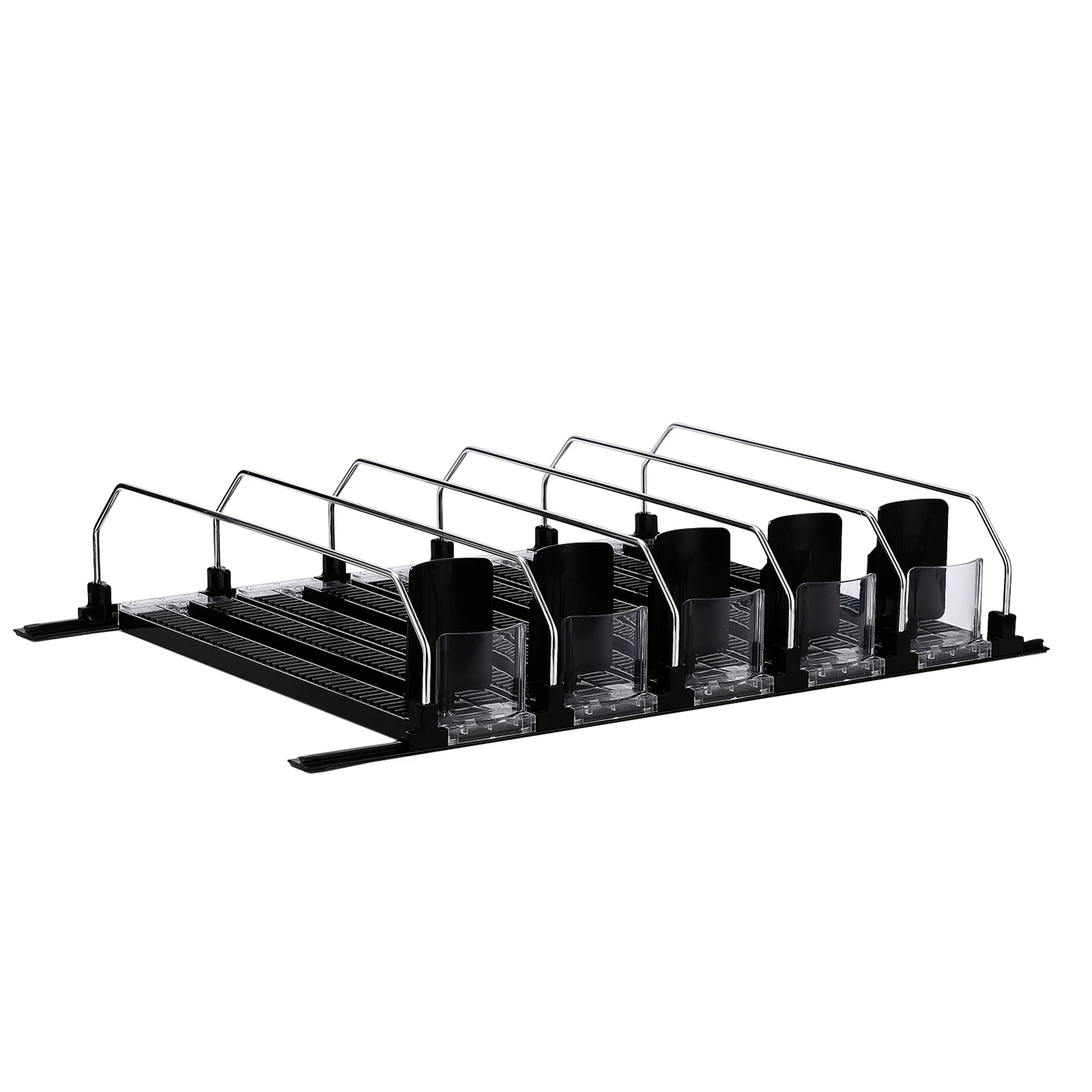 31/38cm Fridge Drink Organizer Soda Can Organizer 3/5/6Rows Black Large Capacity Multifunctional Drink Dispenser Beverage Pusher