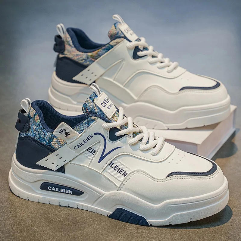 

Popular Student Skateboard Shoes Spring Summer Men Confortable Leather Casual Shoes Fashion Luxury Man Tennis Sneakers Masculino