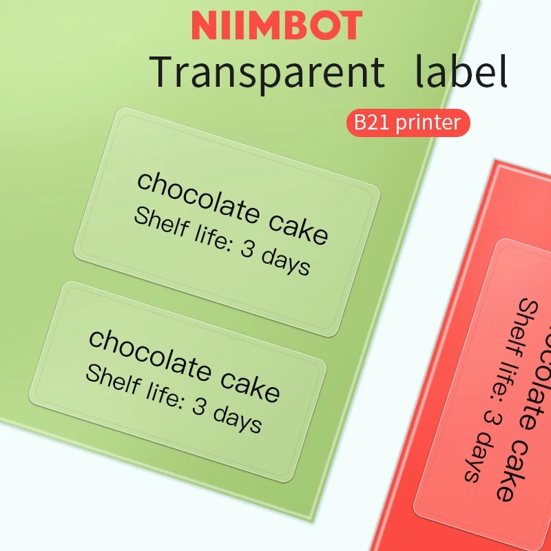 Niimbot B21/B1/B3S Transparent Label Printing Paper Name Sticker Waterproof Thermal