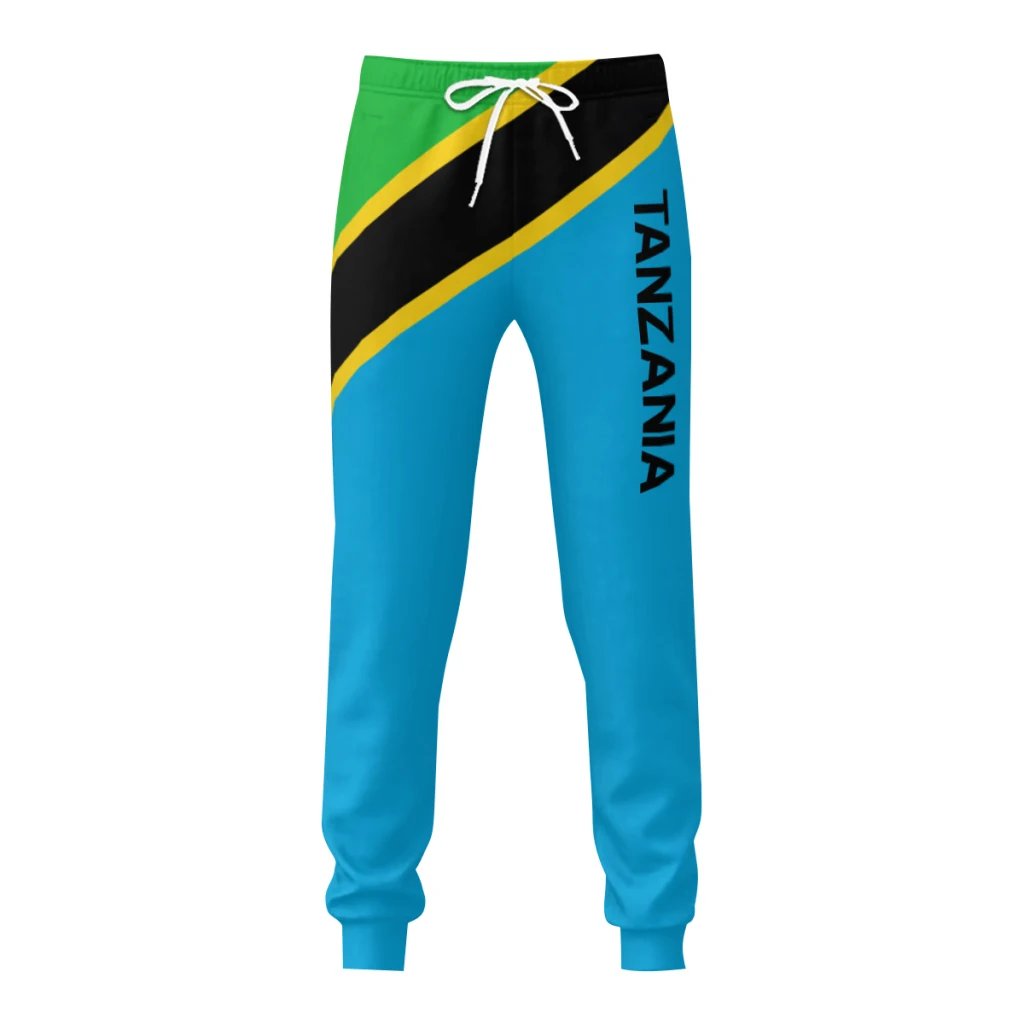 Mens Sweatpants Tanzania Flag Pants with Pockets Joggers Soccer Football Multifunction Sports Sweat With Drawstring