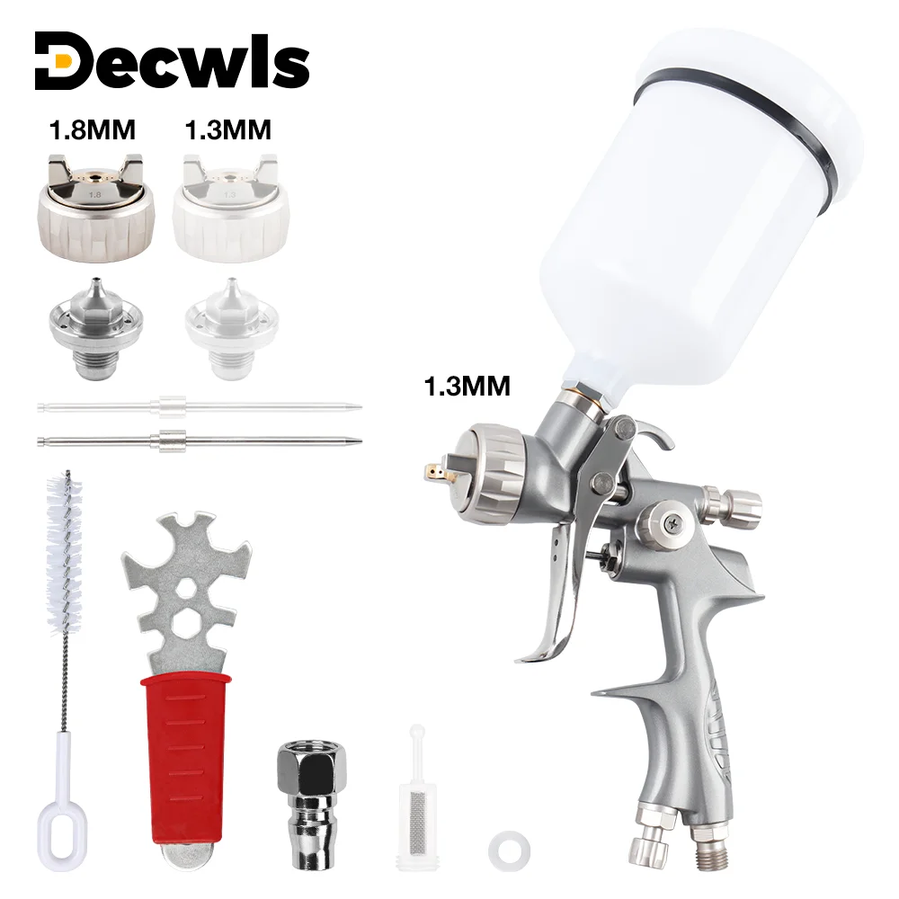 

Краскопульт 1,3 мм/1,8 мм RP, 600 куб. см, краскопульт для покраски автомобилей, распылитель лакокрасочных материалов, низкое давление и высокая эффективность, для красок на водной/масляной основе и УФ-красок