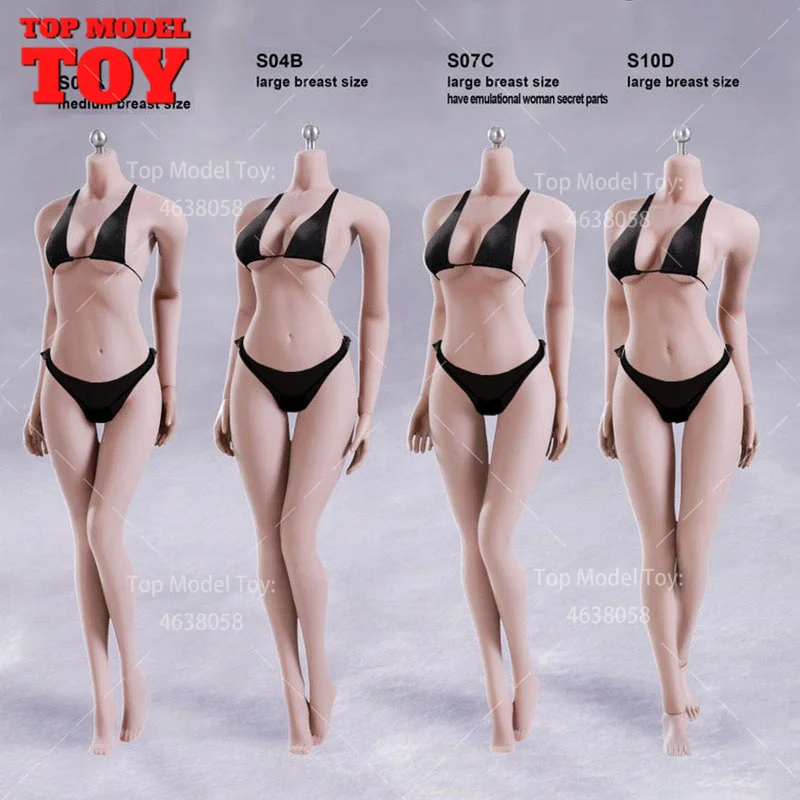 

TBLeague S01A S04B S07C S10D 1/6 Super Flexible Female Seamless Body 12'' Mid Large Bust Suntan Skin Action Figure Model