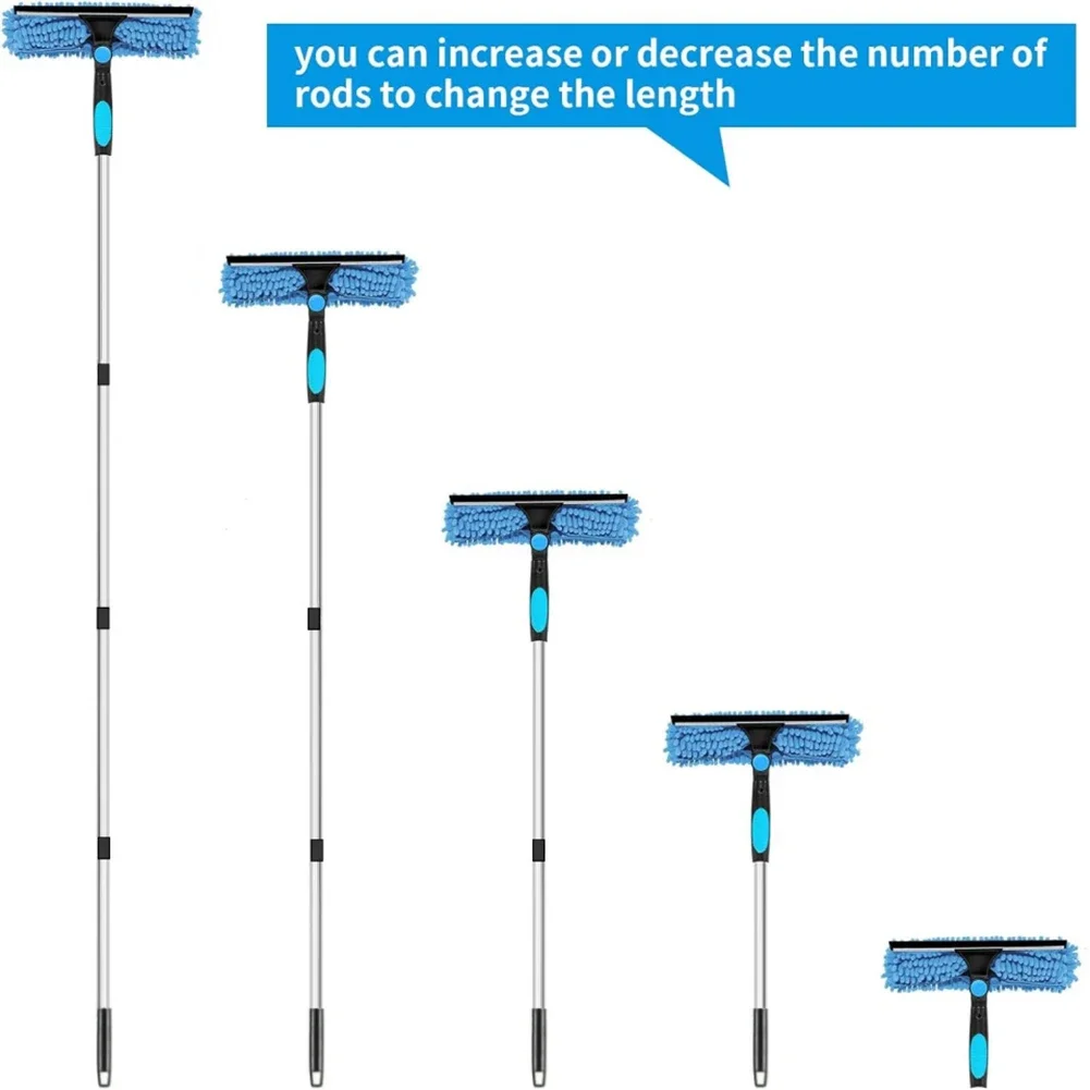 أداة تنظيف زجاج النافذة مزدوجة الجوانب للمباني الارتفاع، مقبض مريح غير قابل للانزلاق لسهولة المناورة