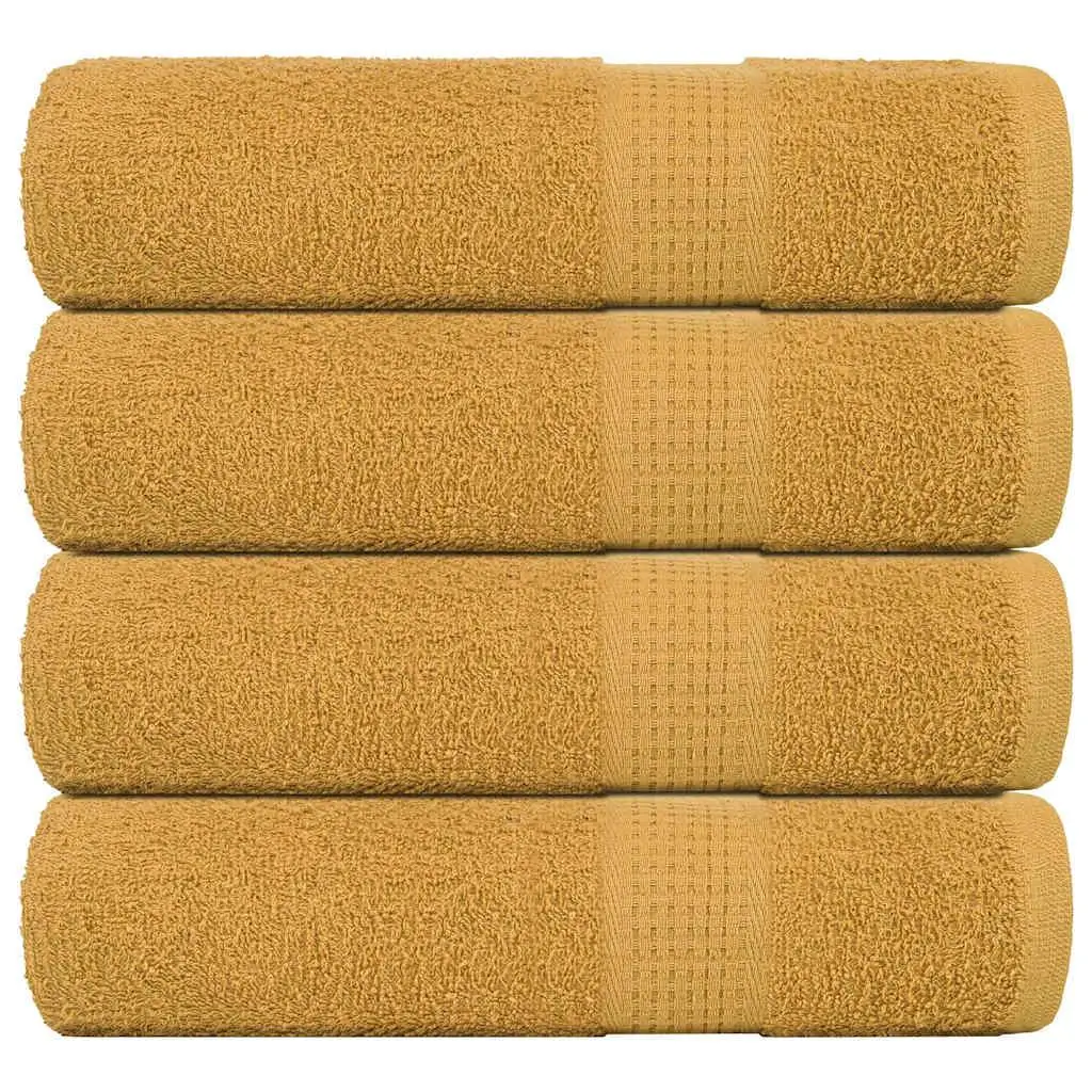 

Bath Towel Set 4 Piece Cotton Gold 39.4x59.1 inches Luxury Bathroom Towels