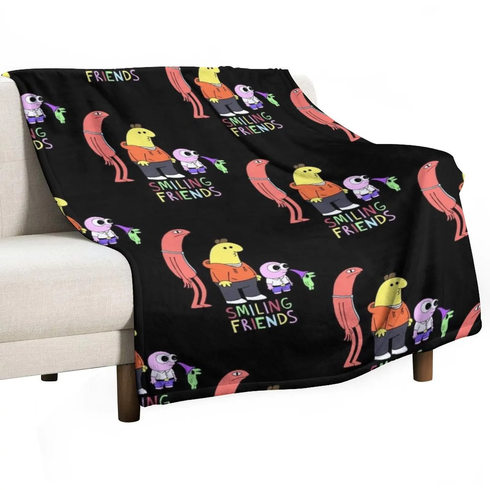 Smiling Friends Cartoon Throw Blanket Loose anime Decorative Beds For Baby valentine gift ideas Plaid Blankets