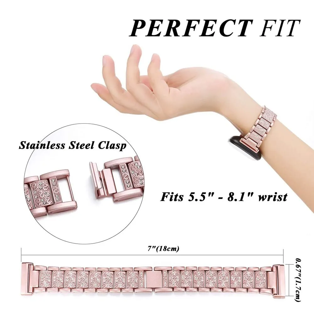Remplacement du bracelet de montre en métal Bling, bracelet de montre pour Fitbit Which 2, Versa 3, 4 bandes