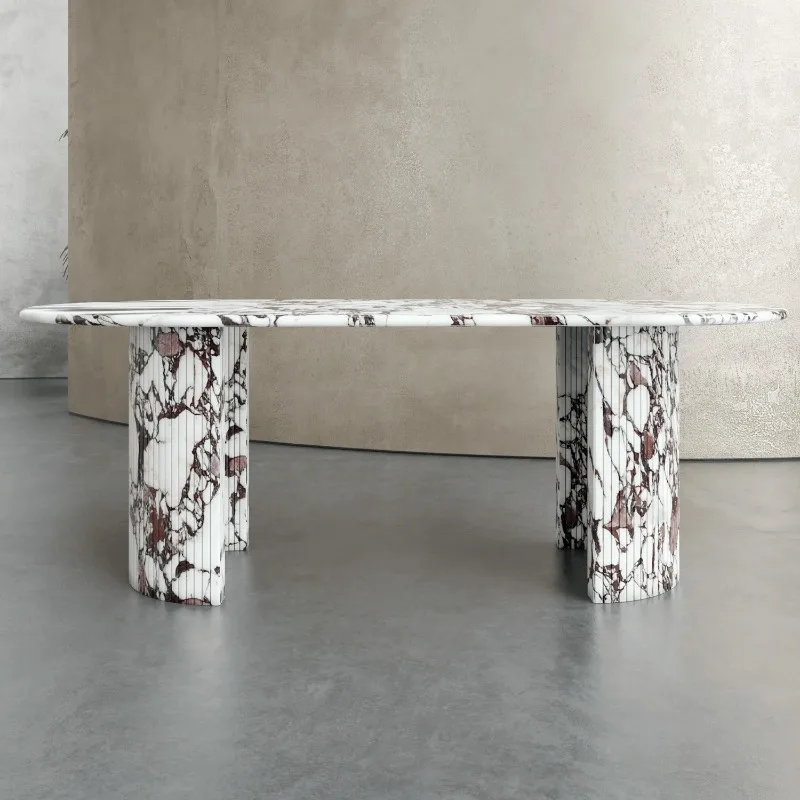 Light luxury natural Bulgari luxury stone dining table, household high-end designer rectangular dining table