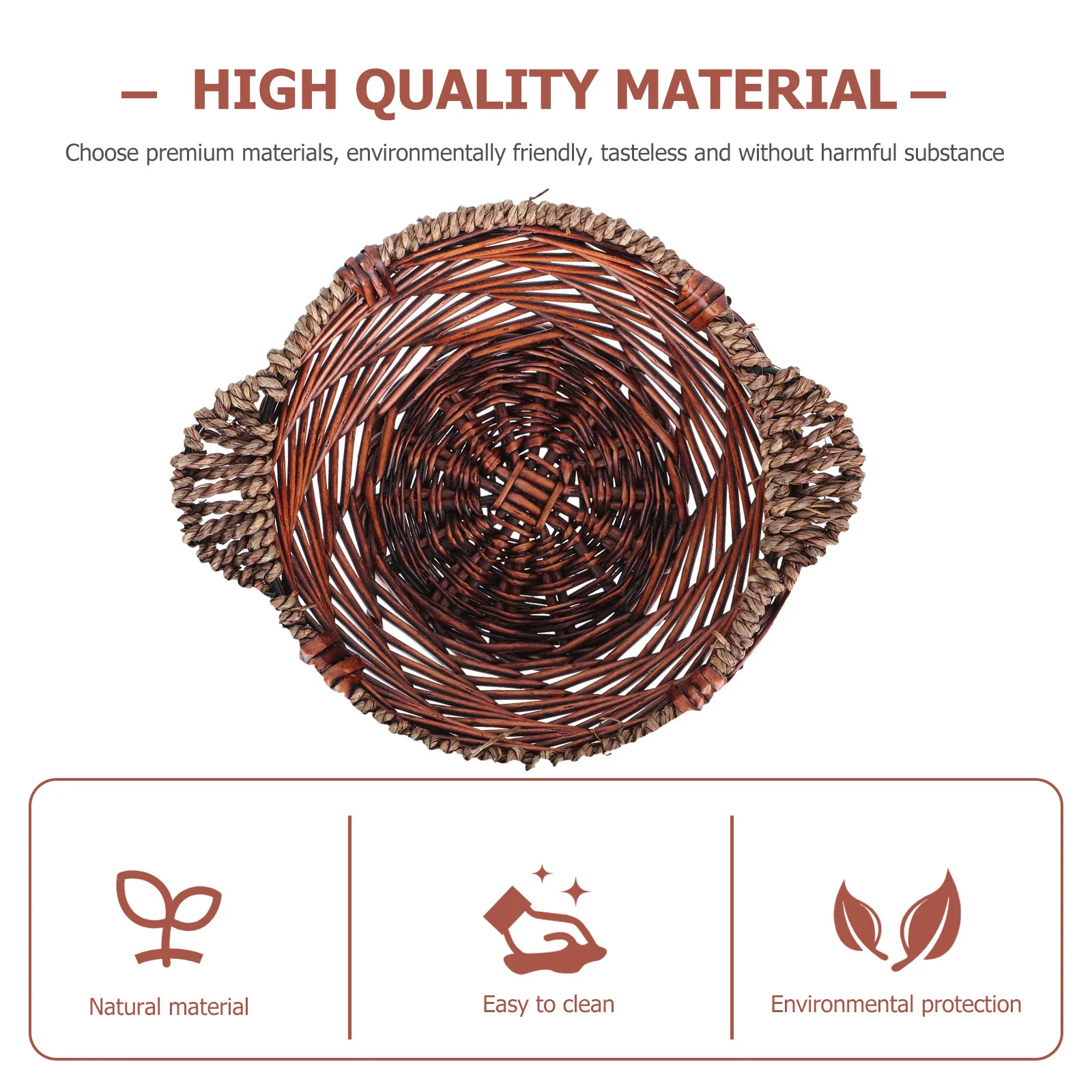 

1pc Wicker Storage Basket Handwoven Fruit Bread Snack Organizer Kitchen Decorative Basket Eco Friendly Premium Material