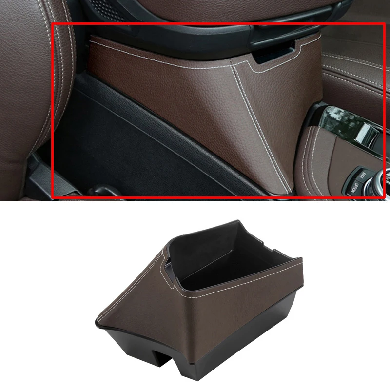 

Car Central Seat Armrest Box Console Storage Container Organizer Tray Interior for BMW X1 F48 2016-2021 Car Leather Storage Box