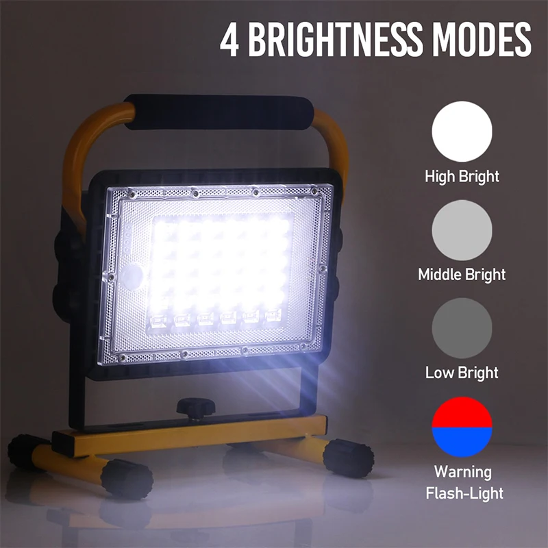 LED Portable Spotlight Powerful Led Working Light USB Rechargeable Flashlight Outdoor Camping Lampe Emergency Lamp