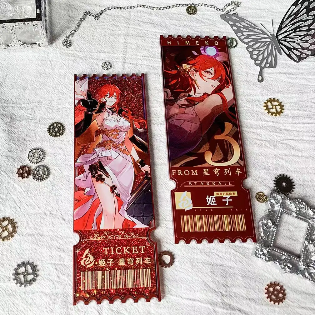 

Anime Honkai: Star Rail Himeko Cosplay Acrylic Desktop Decoration Quicksand Mahjong Ticket Stub Standing Sign Birthday Xmas Gift