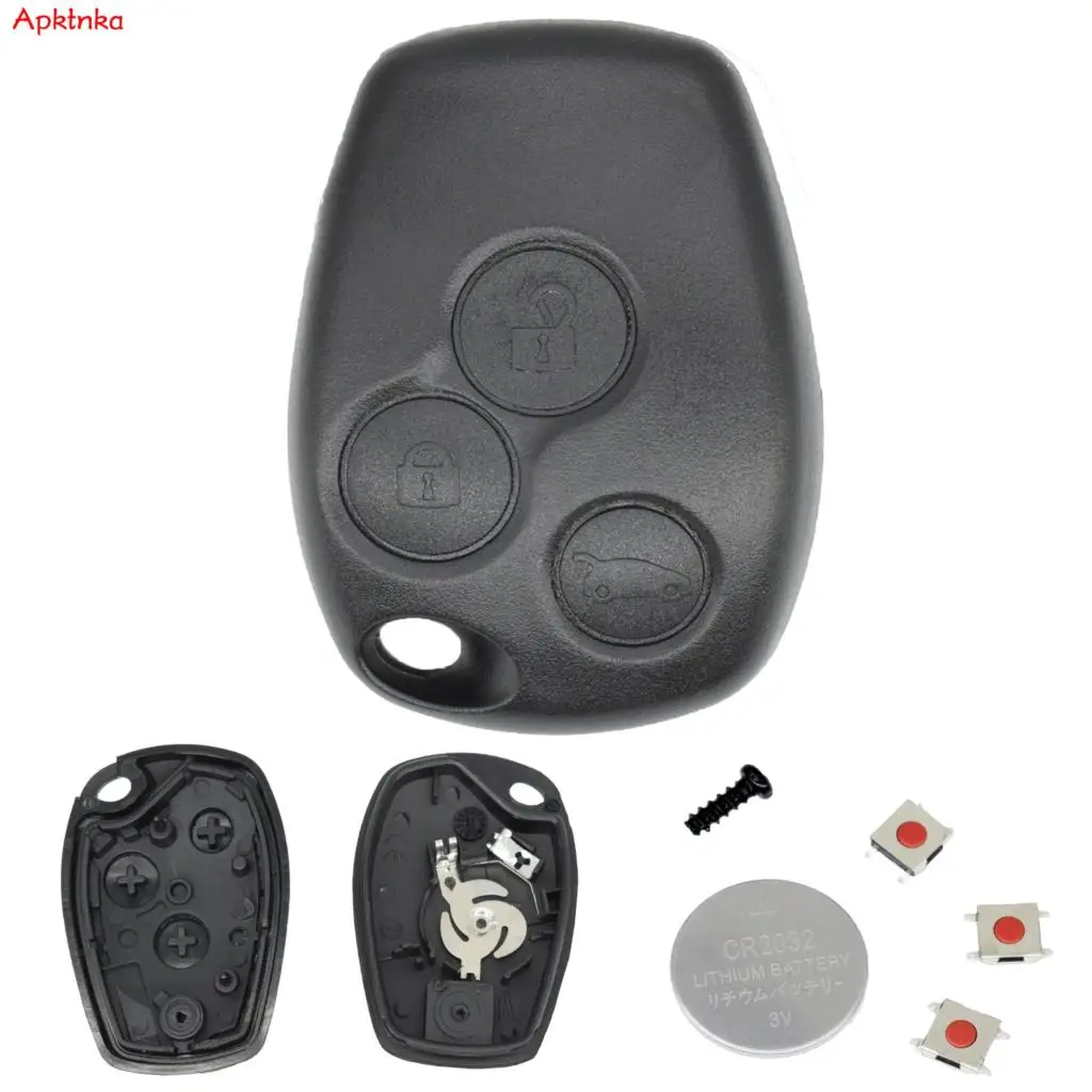 3 Button Switch Remote Key Car Key Fob Case Replacement Shell Cover For Renault Master Trafic Modus Kangoo Clio3 Vivaro +Battery