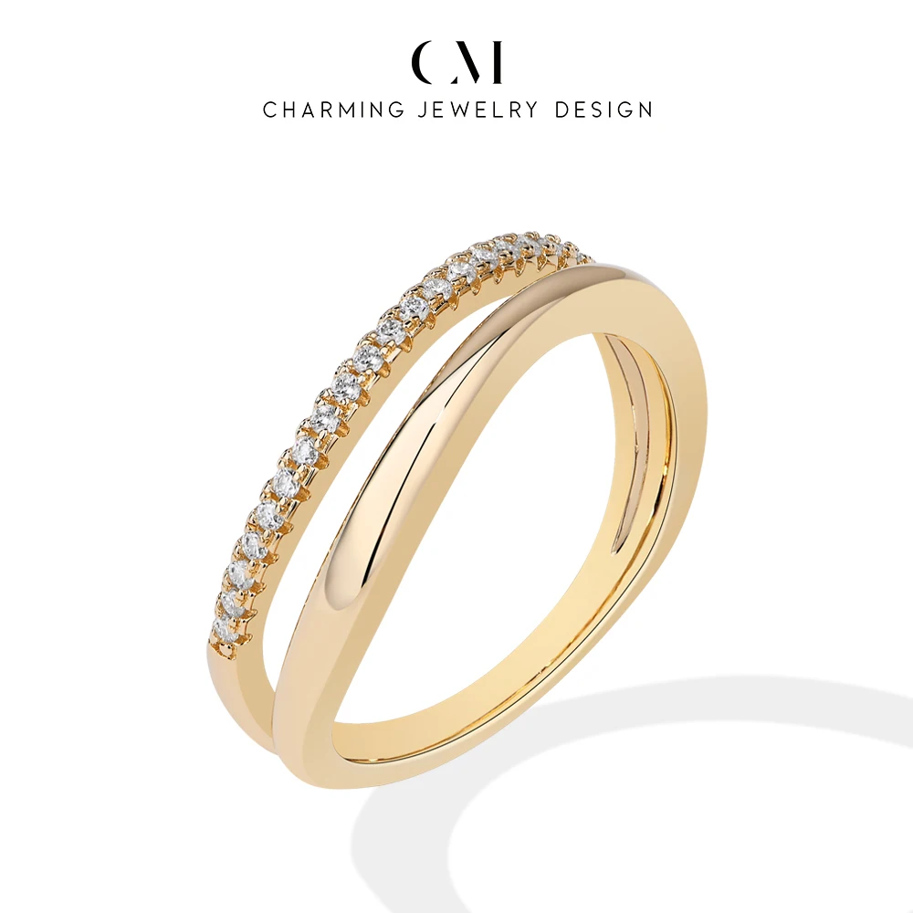 

CHARMING Casual Classic Dvvs1 Round Moissanite Ring Curved Band S925 Silver for Women party Fine Daily Jewelry Gift Engagement