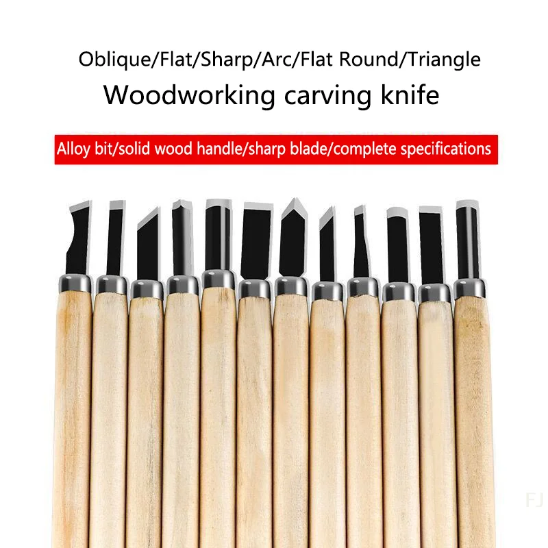 12pc Wood Sculpting Chisel Set for Precision Cuts & Detailed Craftsmanship DIY Hand Tools Knife Kit
