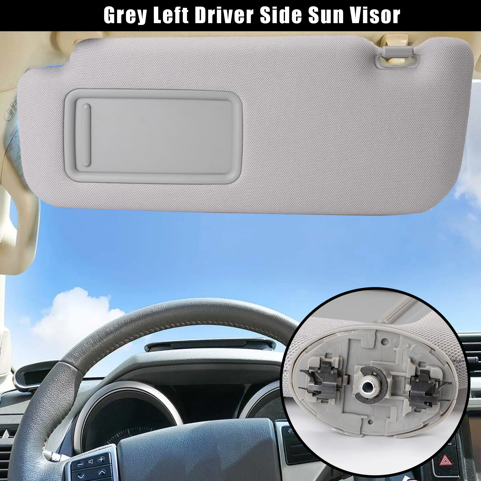For Toyota Auris Corolla 2008 - 2013 Car Interior Sun Visor with Mirror Grey Sun Shade Left Right Driver Passenger Side