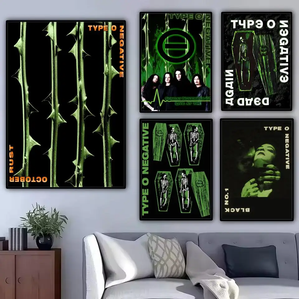 T-Type O Negative Poster Modern and Elegant Wall Stickers for Home Decor Living Room Dormitory Wall Art