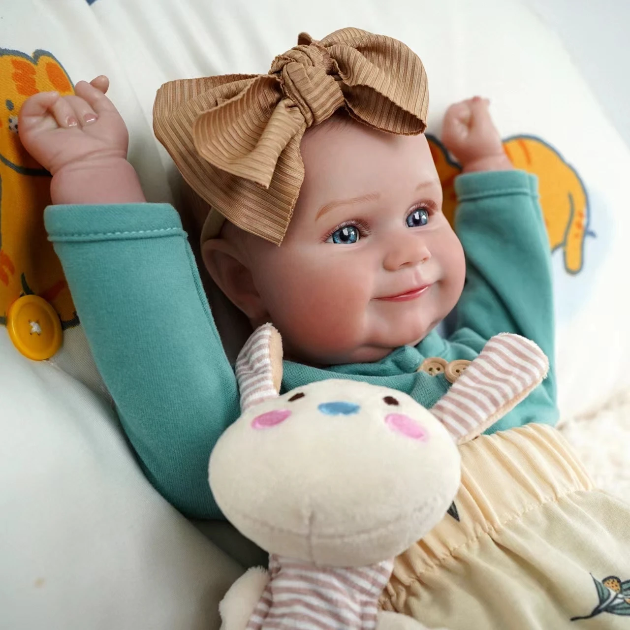 Maddie Baby Reborn Doll 48cm Blue Eyes Silicone Body, Brazil Shipping