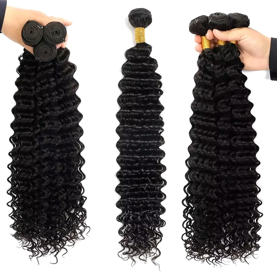 Burmese Raw Curly Human Hair Bundles Deep Wave 3 4 Bundles For Women 30 inch Sew In quickly Weave Remy Virgin Hair Extension
