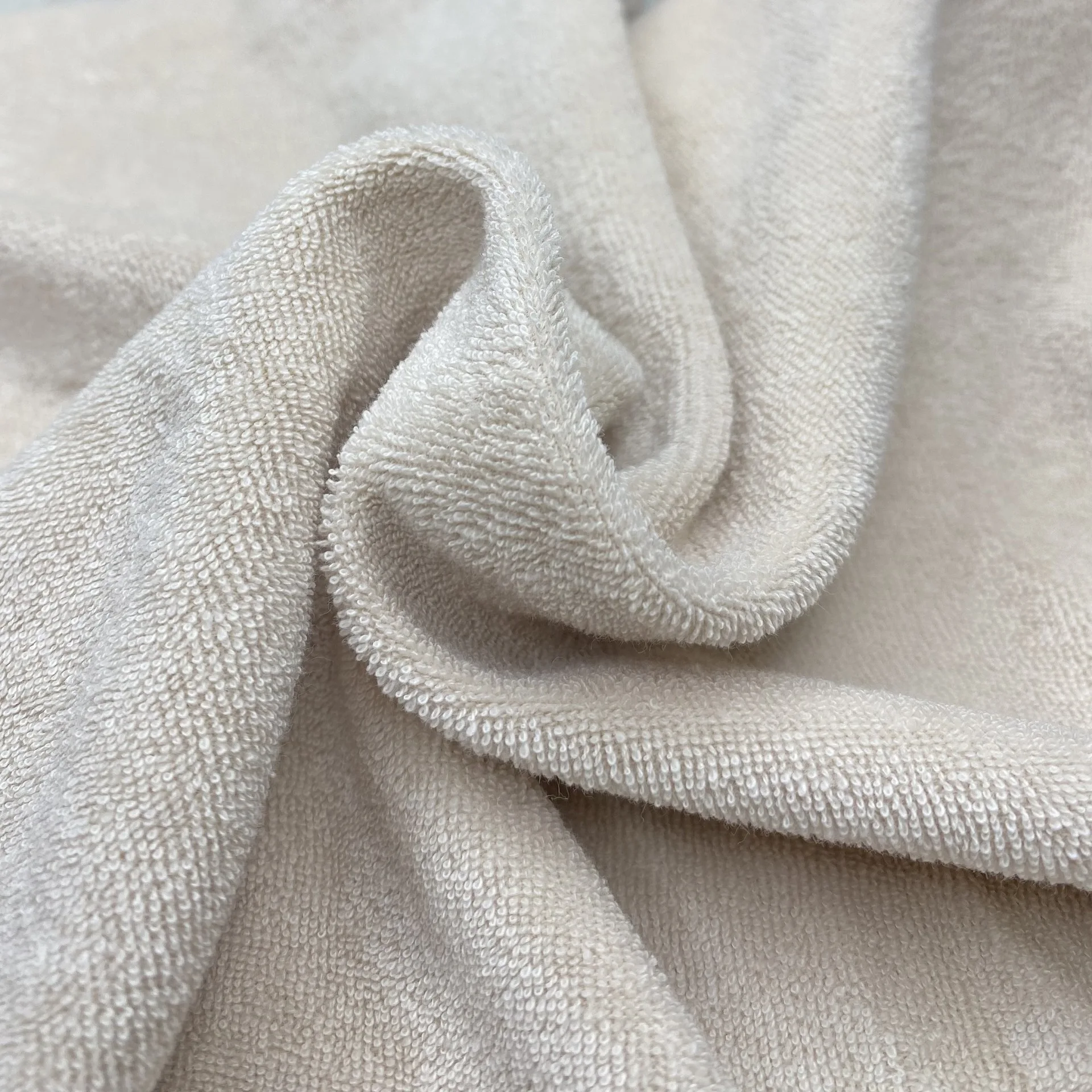 

All cotton towel fabric, home clothing fabric knitted all cotton towel, hat, makeup bag single-sided looped fabric
