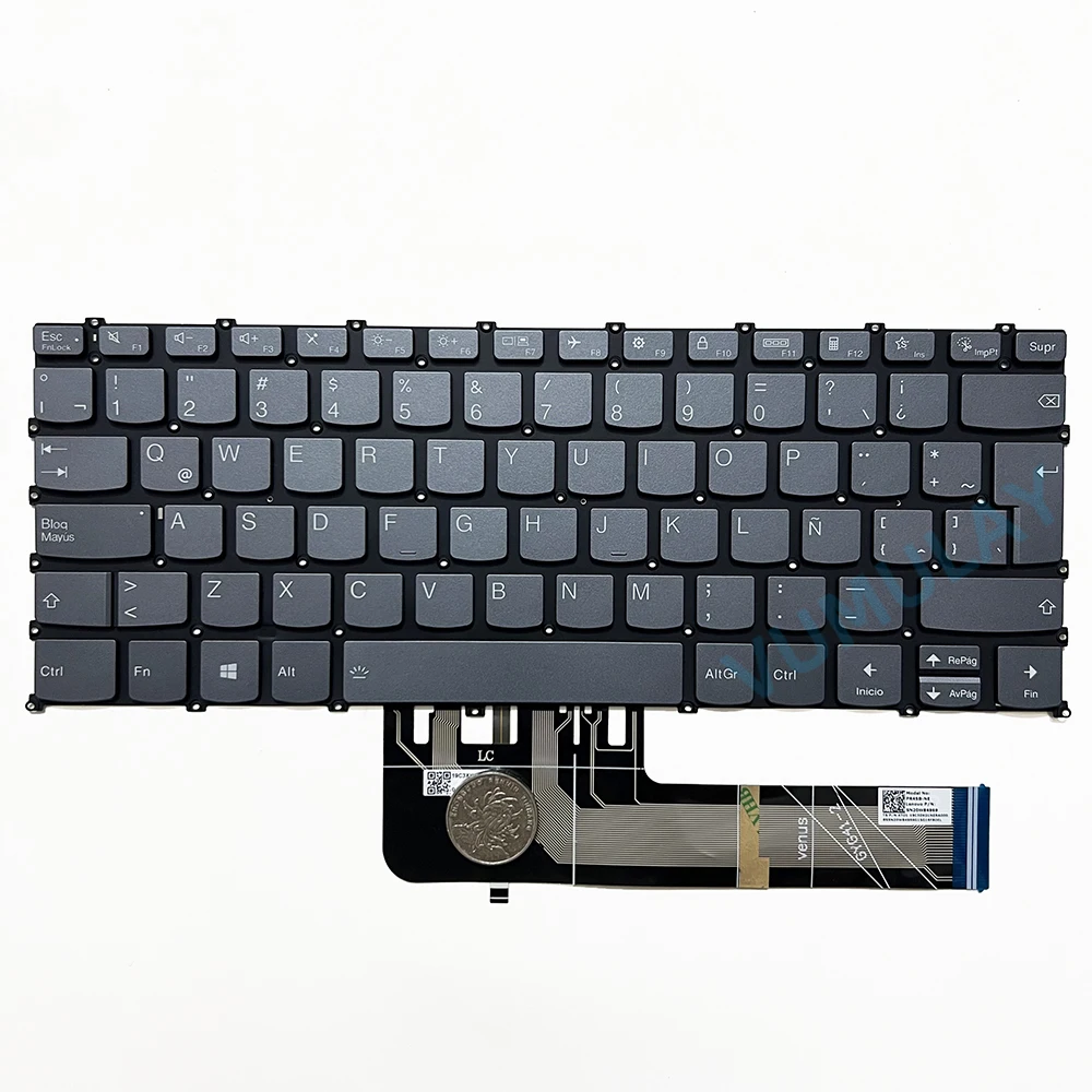 ES/Latin Keybord بإضاءة خلفية لـ Lenovo IdeaPad Flex 5-14are05 ، 5-14iil05 ، 5-14alc05 ،  IdeaPad 3-14aba7 3-14iau7 ، 5-14aba7 5-14ial7 5Pro 14ITL6 14ACN6 14ARH7 14IAP7