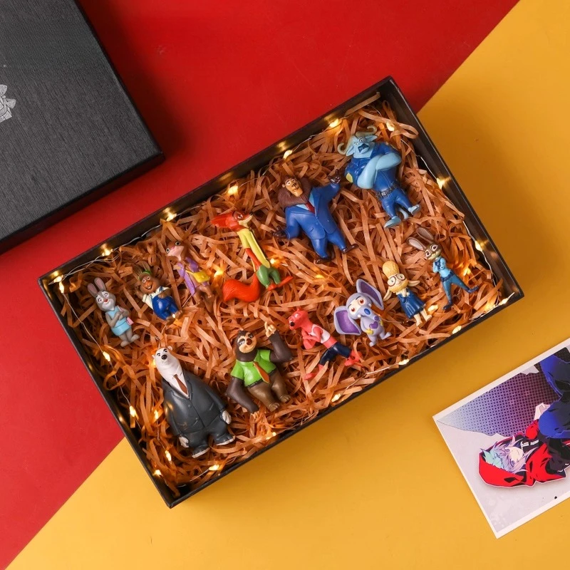 Conjunto de personagens duplos de colaboração de cruzamento animal periférico Zootopia Core, caixa cega Judy Nick, presente de cura de anime tendência 2025