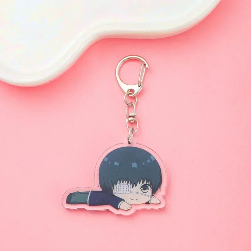 Anime Tokyo Ghoul Acrylic Keychain Accessaries Cartoon Funny Bag Pendant Cute Creative Bag Charm Car Keyring Friends Fans Gifts