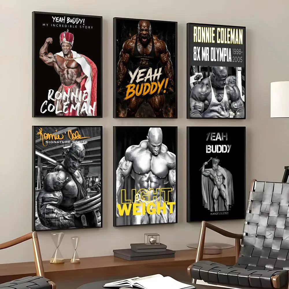 Bodybuilder Ronnie Coleman Poster Self-Adhesive Waterproof Wall Stickers, Coffee Bar Home Wall Decor