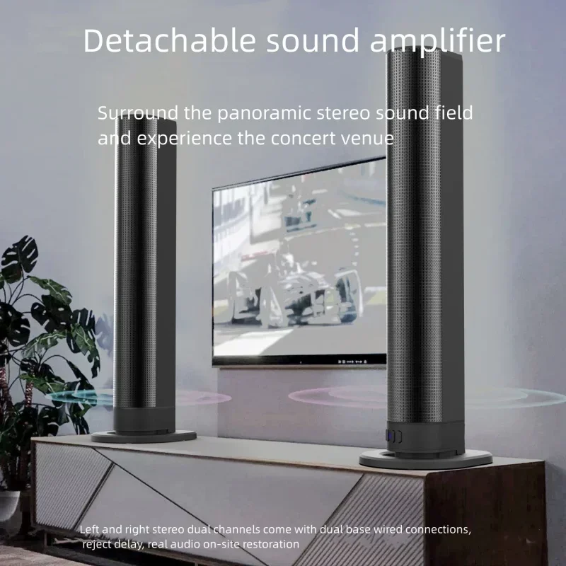 Echo Wall TV Soundbar altoparlante Bluetooth da tavolo rimovibile verticale Wireless Heavy Bass sistema Home Theater Radio FM ad alto Volume