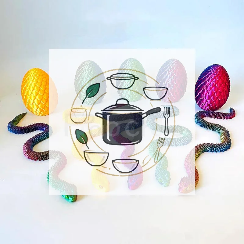 30cm 3D Printed Snake With 8.5cm Egg Mobility Simulate Snake Ornament Cool Funny Figurine For Home Office Desktop Home Decor