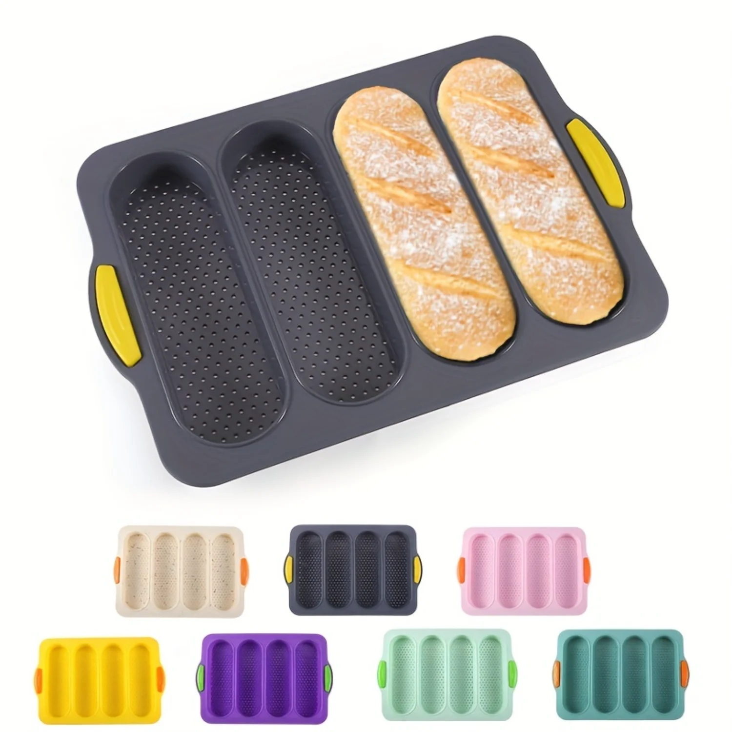 Premium 4-Cavity Non-Stick Silicone Bread Mold - Perfect  Baker for Oven & Microwave, Ideal for Thanksgiving