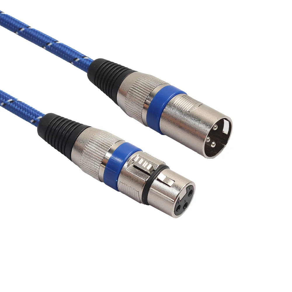 xlr three-core balanced Blue cotton NIC Non-male to female audio cable microphone microphone conversion cable