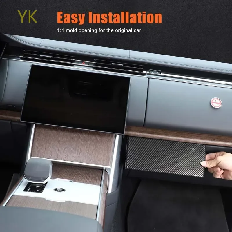 

ABS Carbon Fiber Car Center Control Navigation Screen Under Trim Cover For Land Rover Range Rover Vogue 2024-25 Car Accessories
