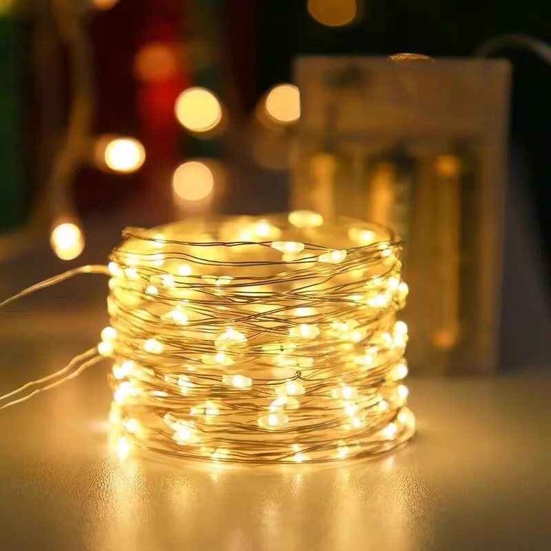 1Pack Sprookjesachtig Licht String Led Koperdraad Licht 10M Batterij Aangedreven Voor Slaapkamer Tuinfeest Bruiloft Decoratie