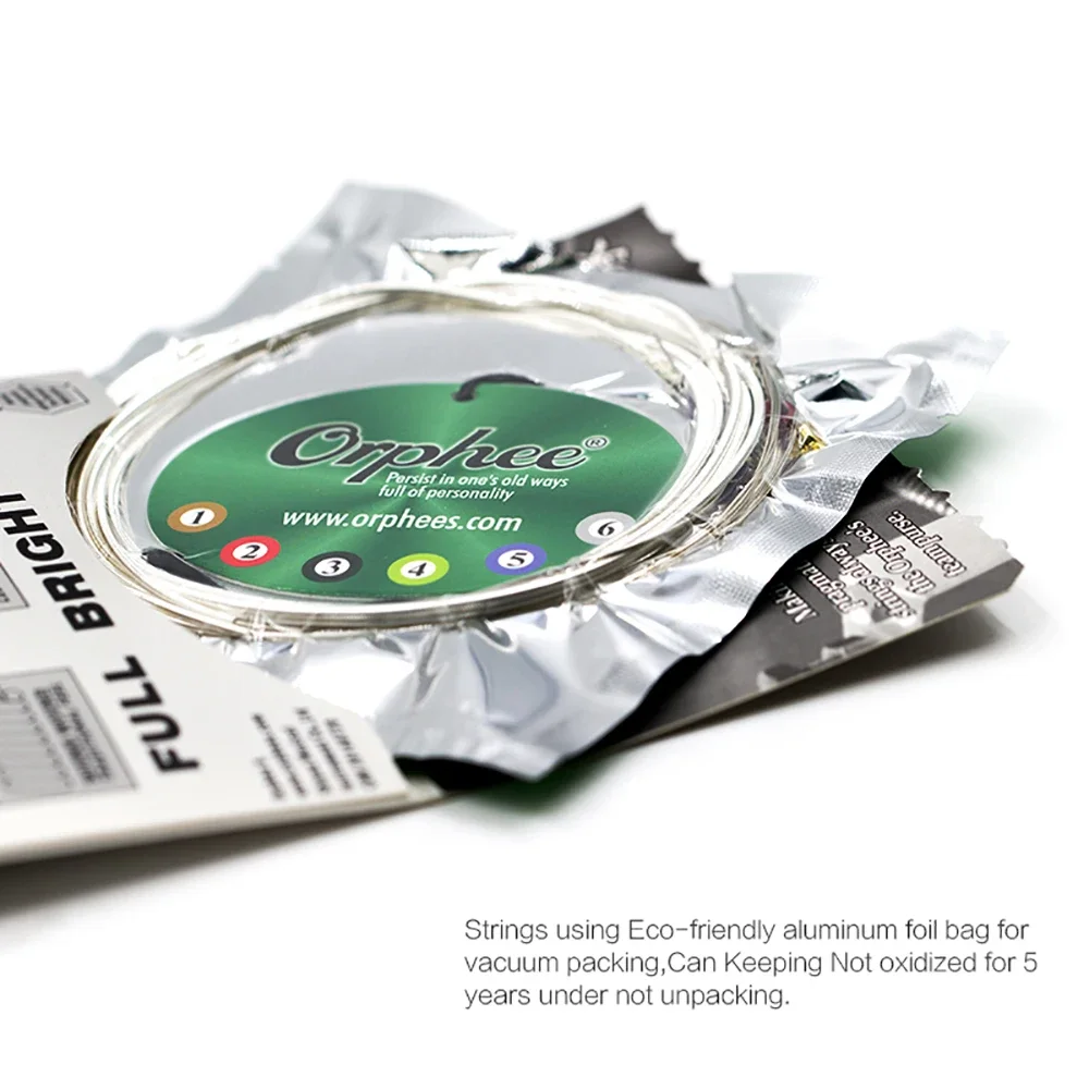 สายกีตาร์โปร่ง Orphee Q160S Series Normal Light 011-052 สายพันเงิน ชุดสายกีตาร์โปร่ง อุปกรณ์เสริมกีตาร์