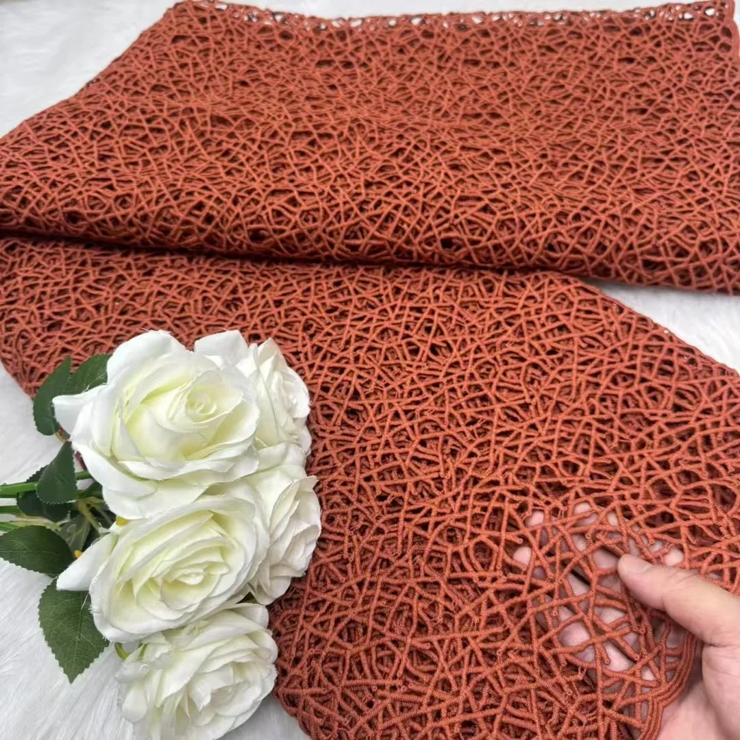 أقمشة الدانتيل الأفريقية القابلة للذوبان في الماء النيجيري جبر الحبل أقمشة الدانتيل المطرزة للنساء الخياطة فساتين الزفاف