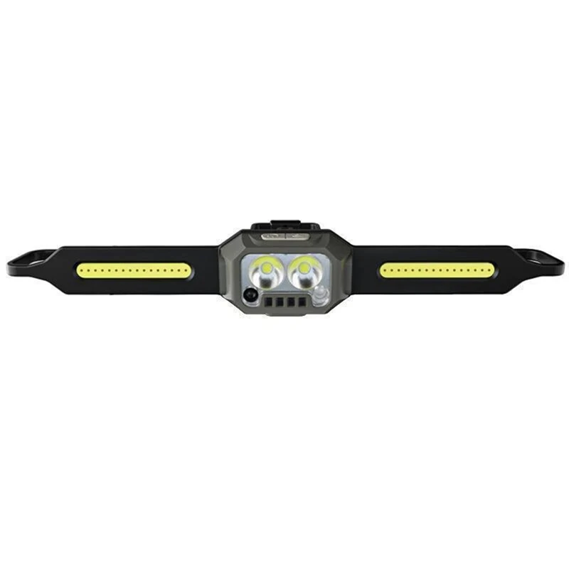 LED Sensor Head Light Lamp 1000 Lumens COB Silicone Lightweight For Running Hiking Camping