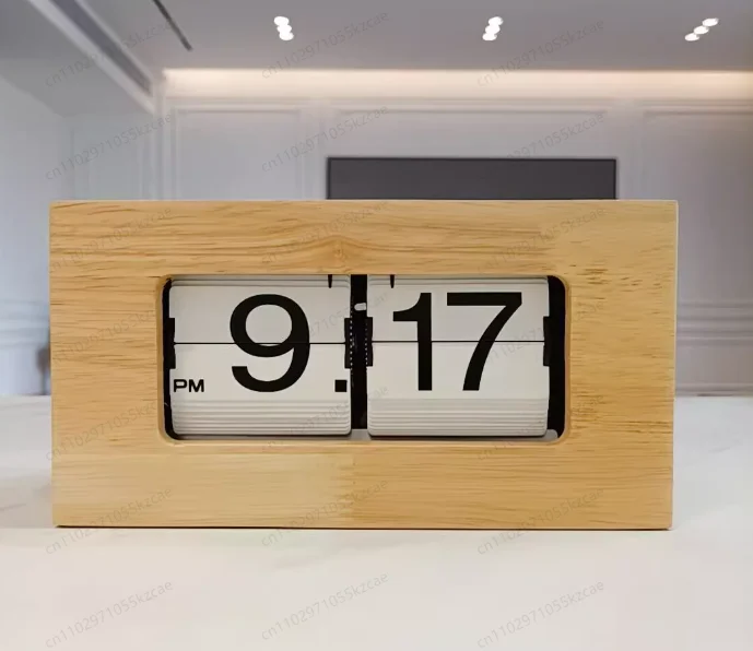 Automatic Page Turning Flip Clock, Retro Nordic Creative Electronic Clock for Living Room