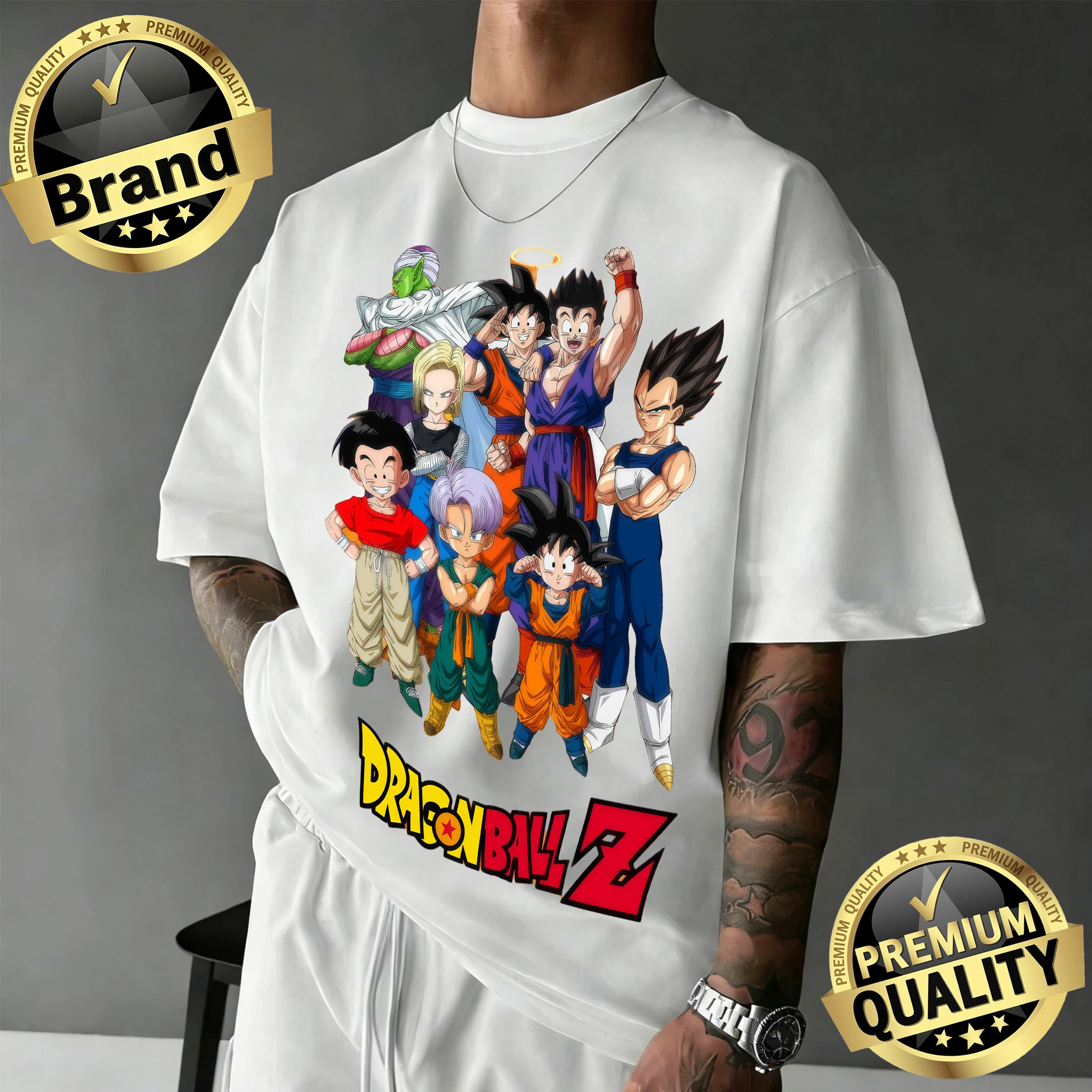 

2026 New Arrival Dragon Ball Z Cotton T-shirt Unisex Oversized Vintage Heroes Team Graphic Tee for DBZ Fans Casual Fit Anime Top