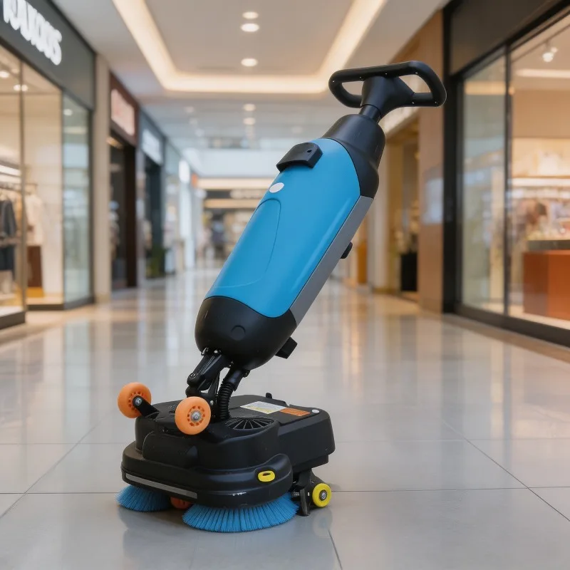 Hand Push Floor Scrubber 20 Inch Walk Behind Scrubber Dryer 50L Tank for Industrial Warehouse Logistics Center Cleaning