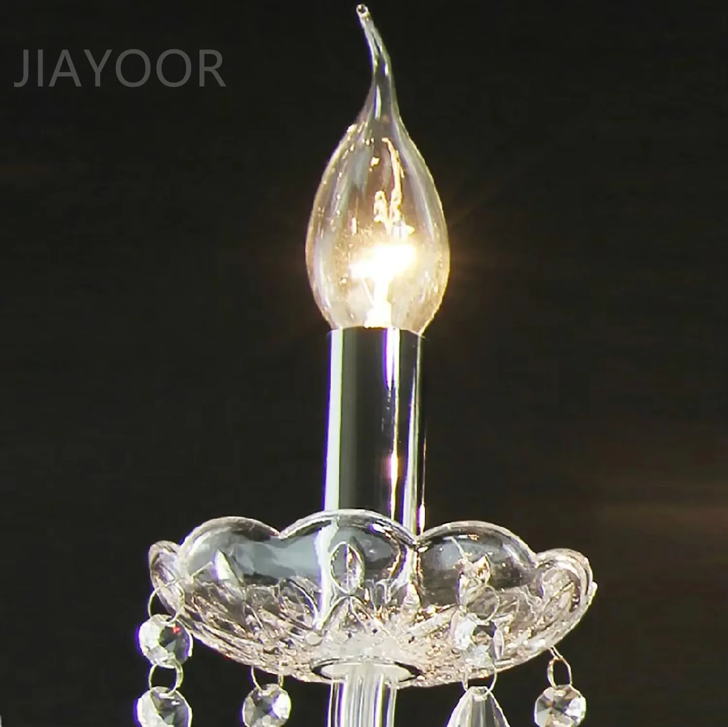 Luxury Crystal Floor Lamp Senior Candle Lamp Wrought Iron Living Room Bedroom Lamp Decorative Lamp Desk Lamp Bedside Lamp LED K9