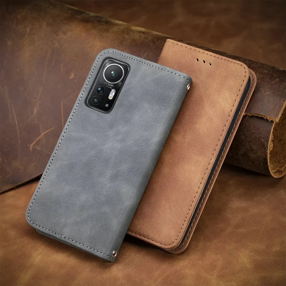 For Redmi Note 12S 11T Mi 11 Lite 13T 5G Protect Case Leather Smooth Book Xiaomi 12 S Pro 13 T 11e 11s Plus 12x Flip Cover Funda