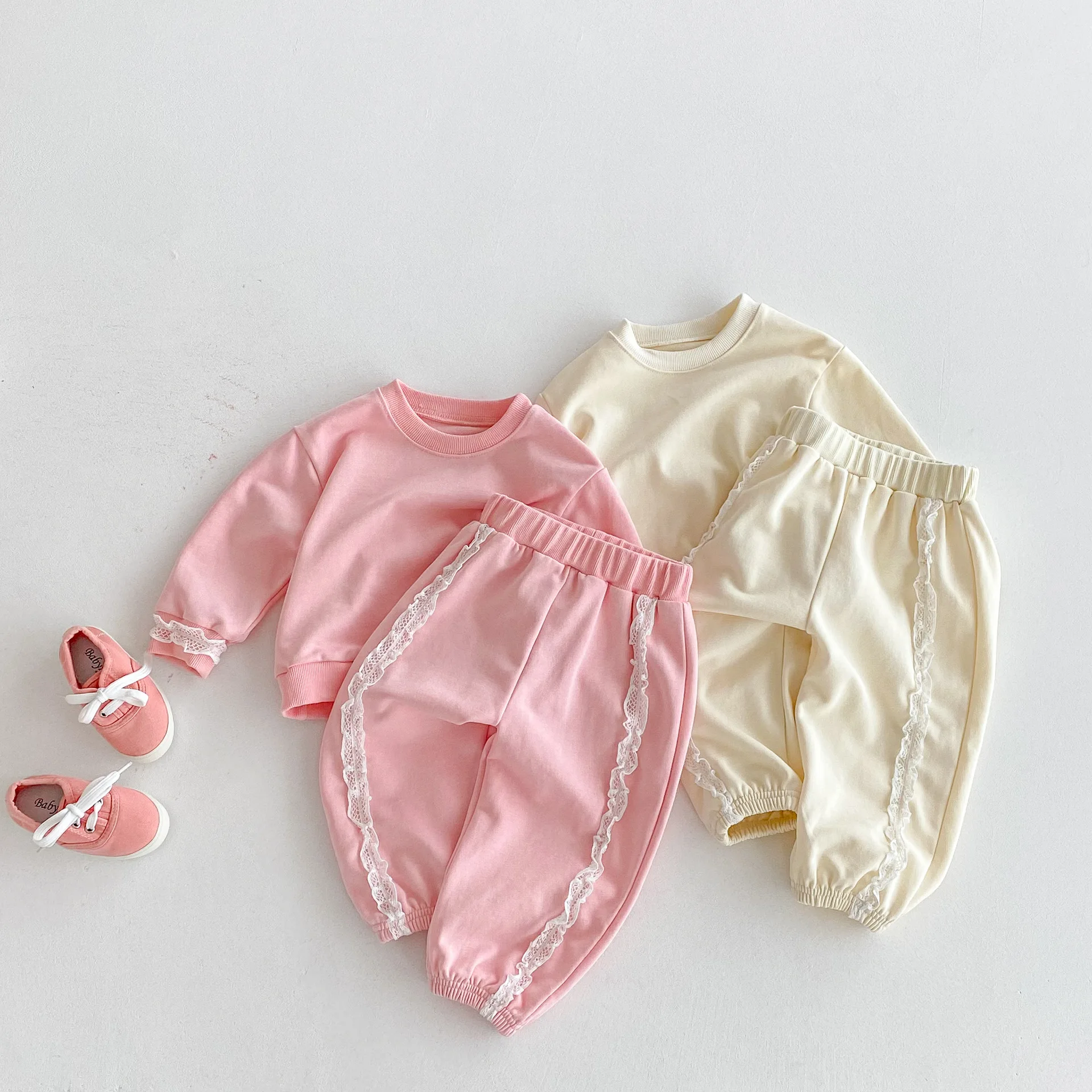 

2025 Autumn New Girls Long Sleeve Sports Clothes Set Children Casual Sweatshirt + Sweat Pants 2pcs Suit Toddler Girls Outfits