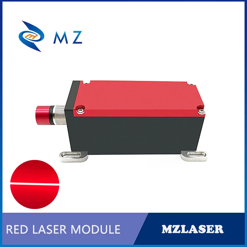 Módulo de diodo laser de linha vermelha com lente powell, foco ajustável 638nm 1w, boa dissipação de calor, plugue de aviação laser vermelho com adaptador